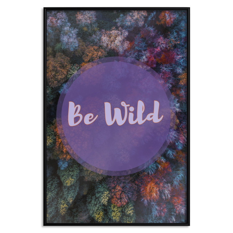 Poster Be wild - composition with English text on a background of colorful forest 117030 additionalImage 20