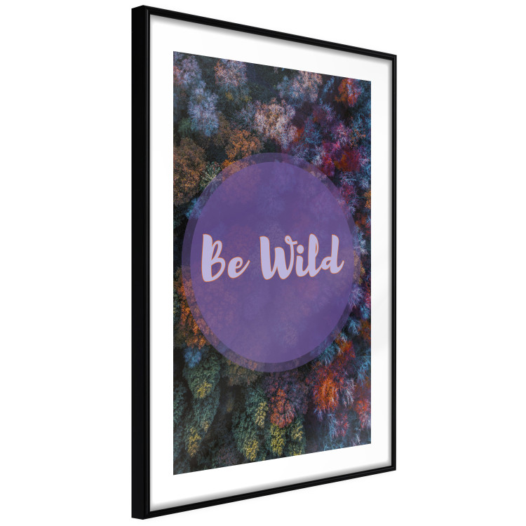 Poster Be wild - composition with English text on a background of colorful forest 117030 additionalImage 9