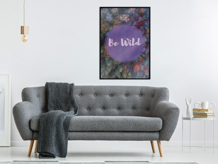 Poster Be wild - composition with English text on a background of colorful forest 117030 additionalImage 7