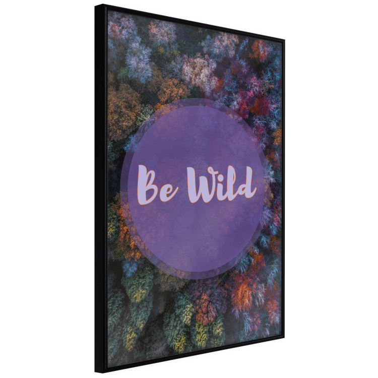 Poster Be wild - composition with English text on a background of colorful forest 117030 additionalImage 3