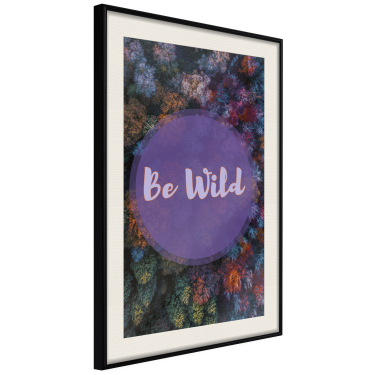 Poster Be wild - composition with English text on a background of colorful forest 117030 additionalImage 14