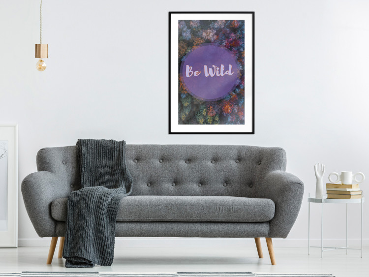 Poster Be wild - composition with English text on a background of colorful forest 117030 additionalImage 11