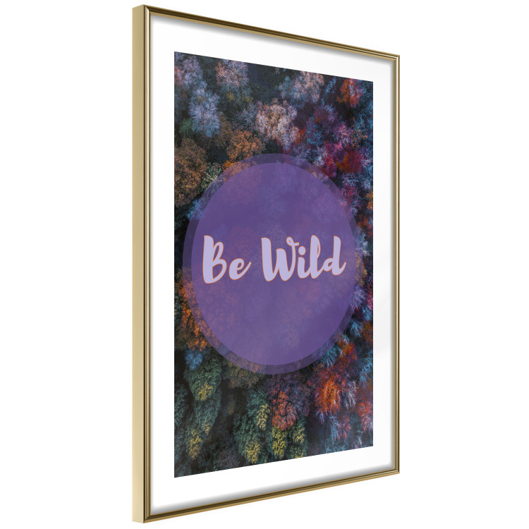 Poster Be wild - composition with English text on a background of colorful forest 117030 additionalImage 12