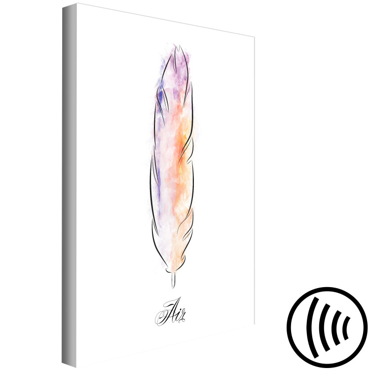 Canvas Art Print Watercolor feather - a minimalistic element of nature in many colors 117230 additionalImage 6