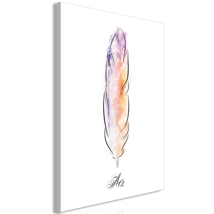 Canvas Art Print Watercolor feather - a minimalistic element of nature in many colors 117230 additionalImage 2
