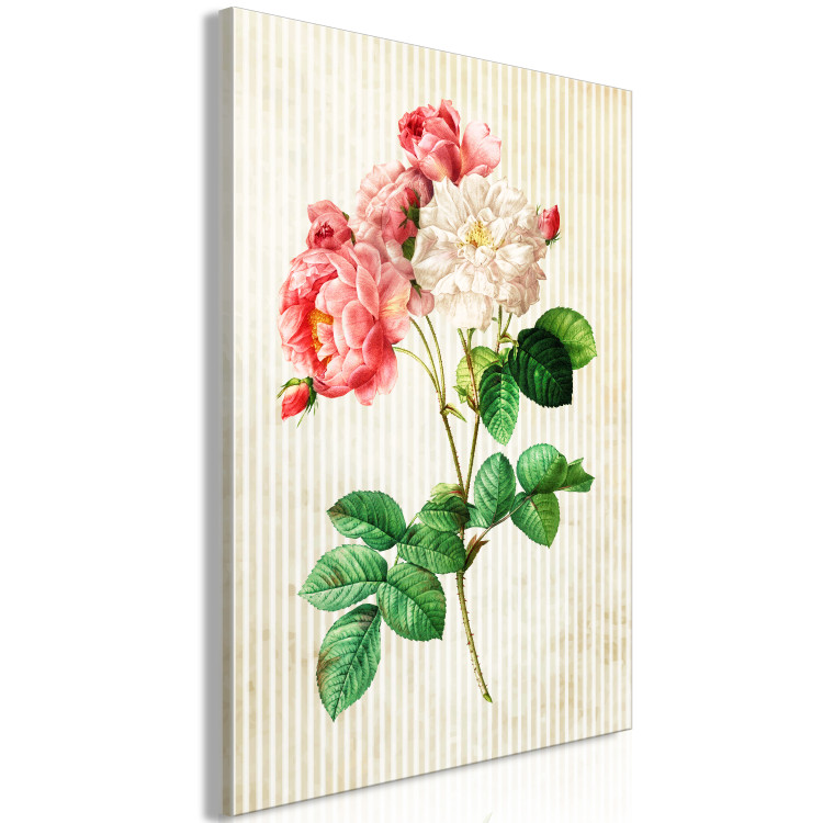 Canvas Art Print Colorful Roses in Retro Style (1-part) - Floral Nature Inspiration 117330 additionalImage 2