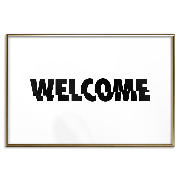 Wall Poster Welcome - black and white minimalist composition with English text 117530 additionalImage 16
