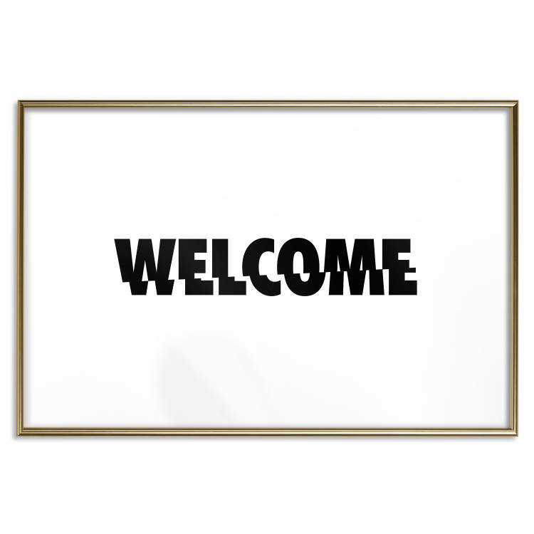 Wall Poster Welcome - black and white minimalist composition with English text 117530 additionalImage 14