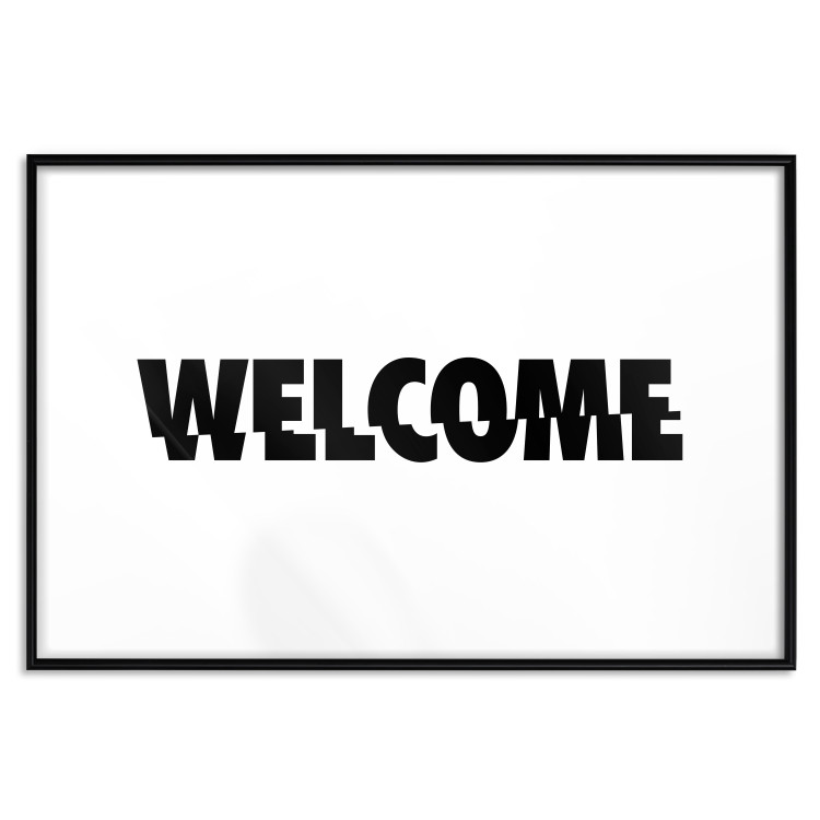Wall Poster Welcome - black and white minimalist composition with English text 117530 additionalImage 18