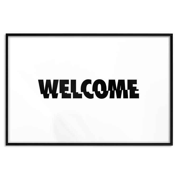 Wall Poster Welcome - black and white minimalist composition with English text 117530 additionalImage 15
