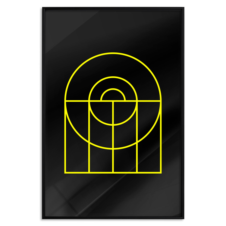 Wall Poster Black Geometry - unique geometric abstraction with neon yellow 119130 additionalImage 24