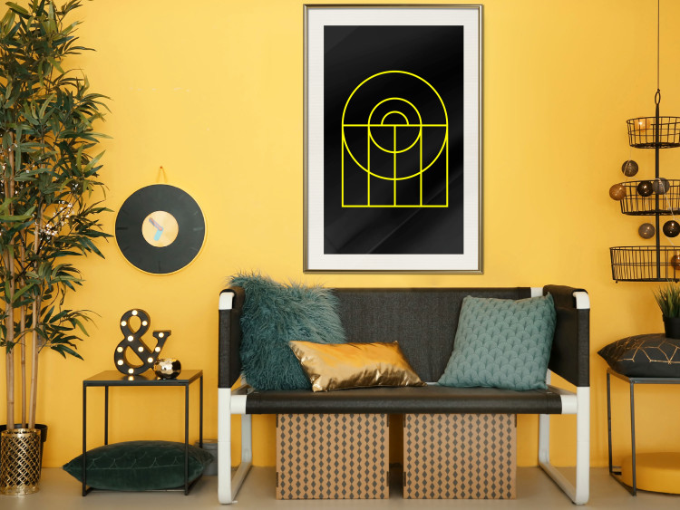 Wall Poster Black Geometry - unique geometric abstraction with neon yellow 119130 additionalImage 21