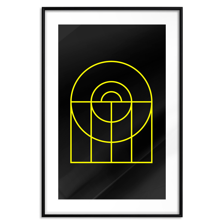 Wall Poster Black Geometry - unique geometric abstraction with neon yellow 119130 additionalImage 15