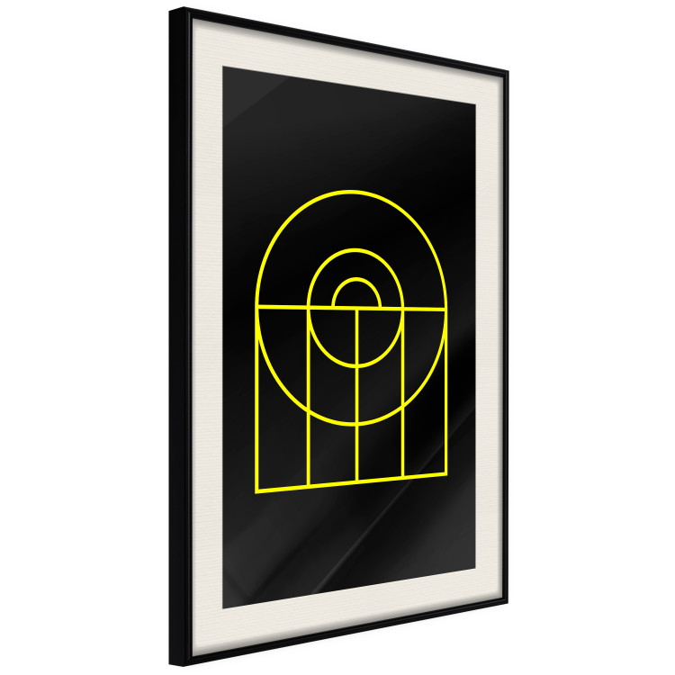 Wall Poster Black Geometry - unique geometric abstraction with neon yellow 119130 additionalImage 3