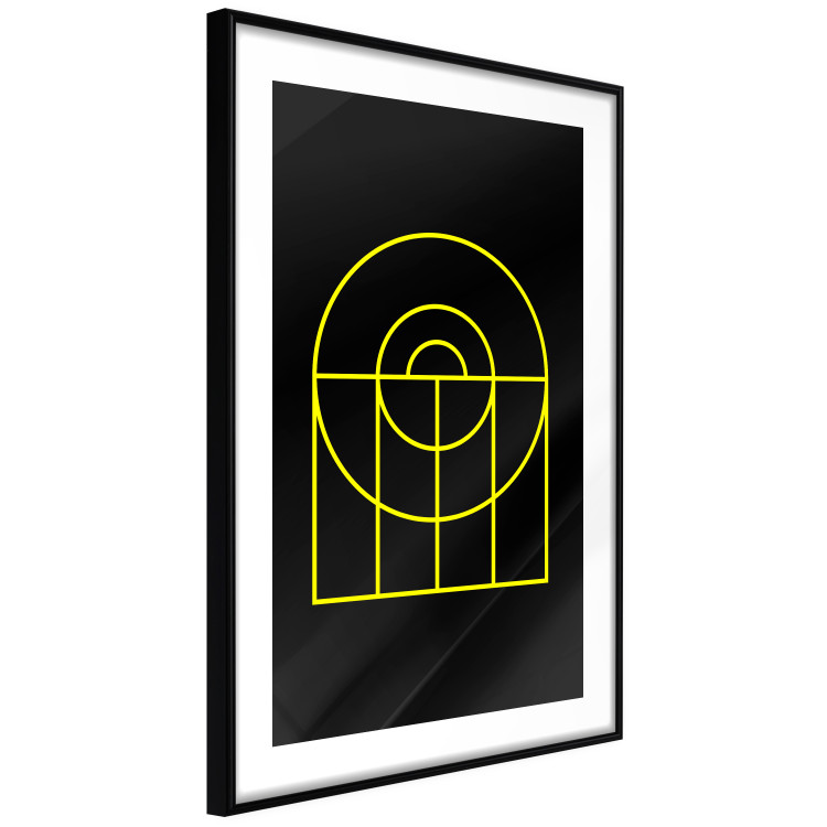 Wall Poster Black Geometry - unique geometric abstraction with neon yellow 119130 additionalImage 11