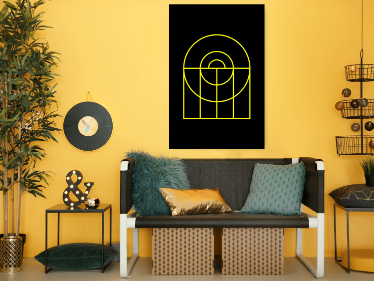 Wall Poster Black Geometry - unique geometric abstraction with neon yellow 119130 additionalImage 17