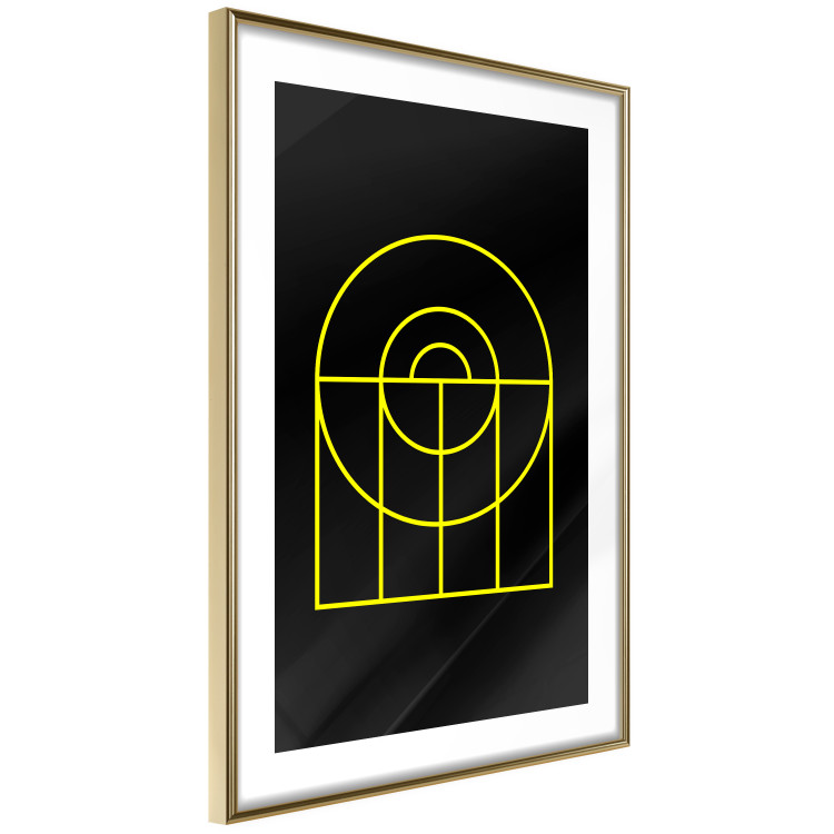 Wall Poster Black Geometry - unique geometric abstraction with neon yellow 119130 additionalImage 8