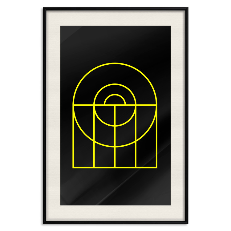 Wall Poster Black Geometry - unique geometric abstraction with neon yellow 119130 additionalImage 18
