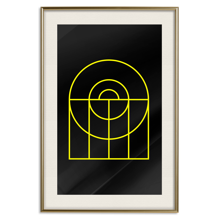 Wall Poster Black Geometry - unique geometric abstraction with neon yellow 119130 additionalImage 19