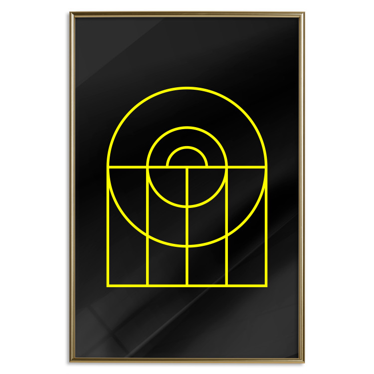 Wall Poster Black Geometry - unique geometric abstraction with neon yellow 119130 additionalImage 16
