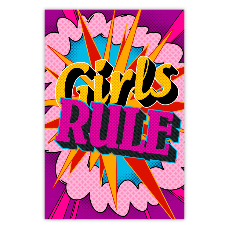 Wall Poster Girls Rule II - large English text in a colorful pop art motif 122730