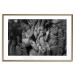 Wall Poster Overgrown Stones - black and white texture with wood and stones motif 123130 additionalThumb 27