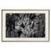 Wall Poster Overgrown Stones - black and white texture with wood and stones motif 123130 additionalThumb 24