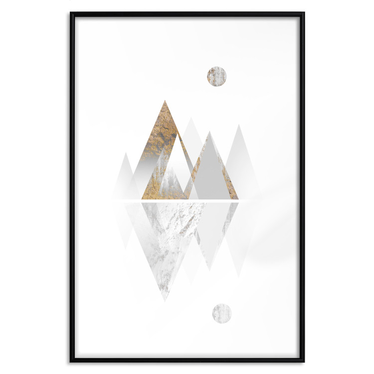 Poster Road to the Top (Beige) - abstract triangular mountains on a white background 125230 additionalImage 15