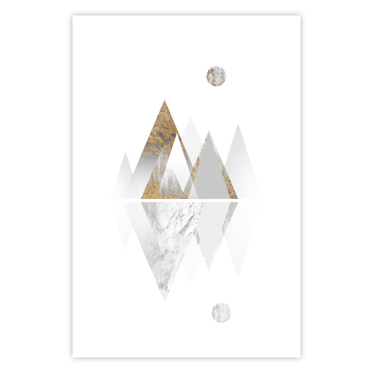 Poster Road to the Top (Beige) - abstract triangular mountains on a white background 125230 additionalImage 19