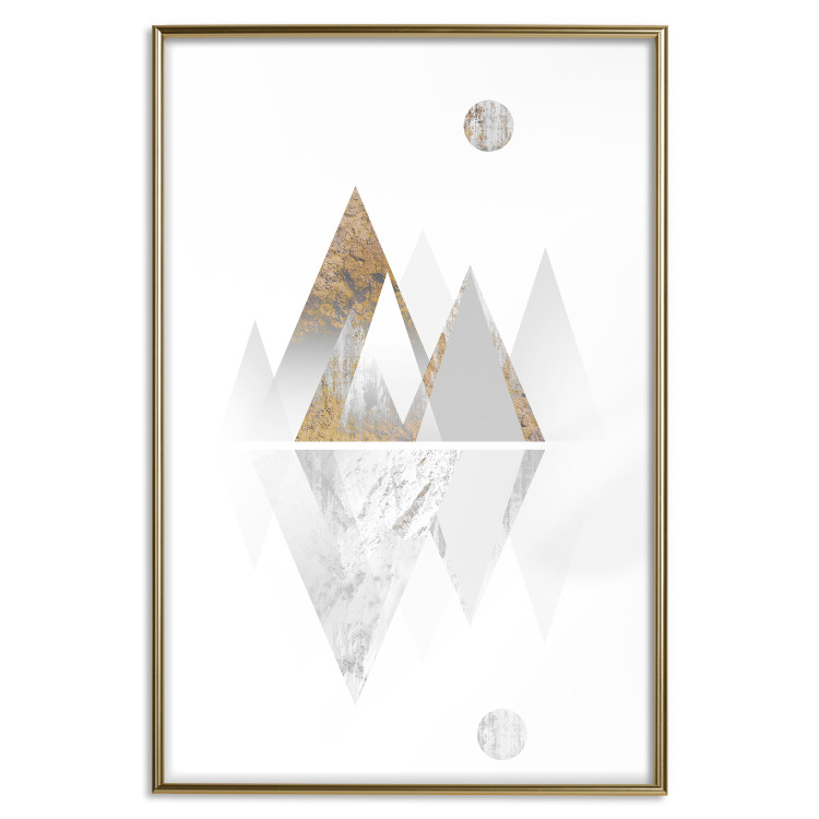 Poster Road to the Top (Beige) - abstract triangular mountains on a white background 125230 additionalImage 16
