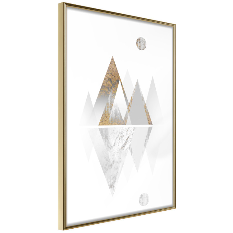 Poster Road to the Top (Beige) - abstract triangular mountains on a white background 125230 additionalImage 12