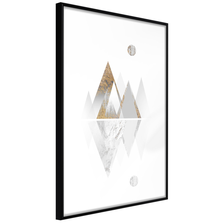 Poster Road to the Top (Beige) - abstract triangular mountains on a white background 125230 additionalImage 11