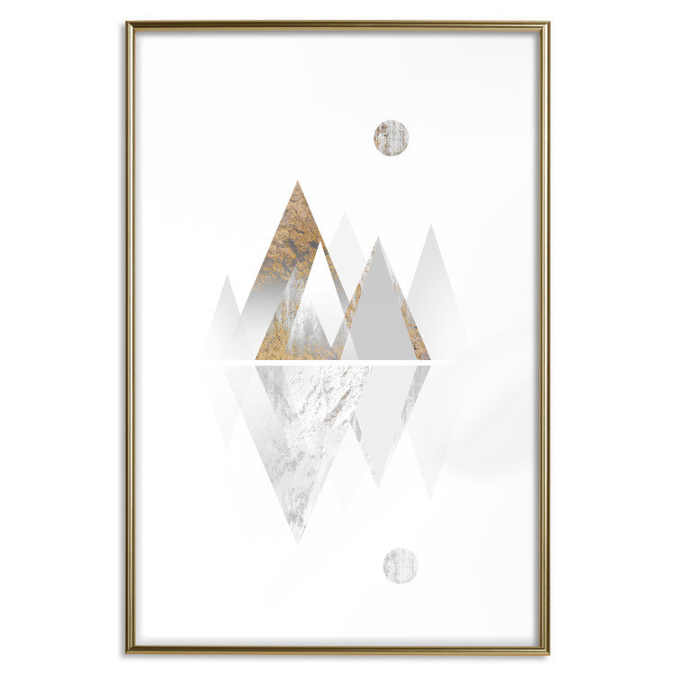 Poster Road to the Top (Beige) - abstract triangular mountains on a white background 125230 additionalImage 14