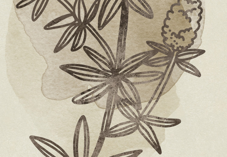 Poster Field Sketch - plant with flowers on a light beige background in a retro motif 125730 additionalImage 8