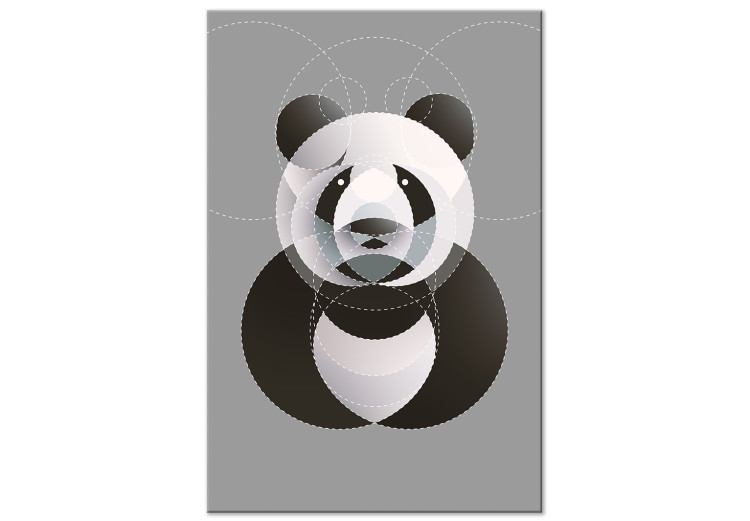 Canvas Panda in Circles (1 Part) Vertical 126930