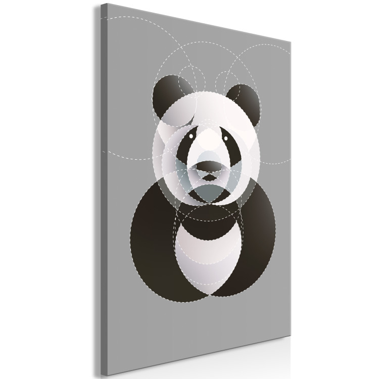 Canvas Panda in Circles (1 Part) Vertical 126930 additionalImage 2