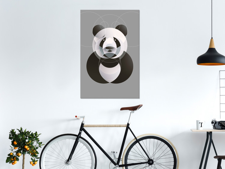 Canvas Panda in Circles (1 Part) Vertical 126930 additionalImage 3