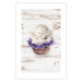 Wall Poster Lavender Dream - angel in purple flowers on wooden background 128030 additionalThumb 18