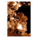 Poster Hot Night - brown floral composition on a solid black background 128630