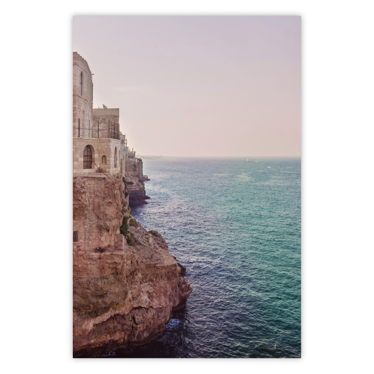 Wall Poster Turquoise Coast - cliff and architecture against seascape backdrop 129430
