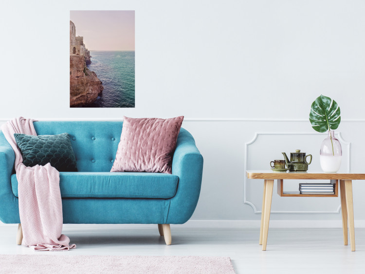 Wall Poster Turquoise Coast - cliff and architecture against seascape backdrop 129430 additionalImage 2