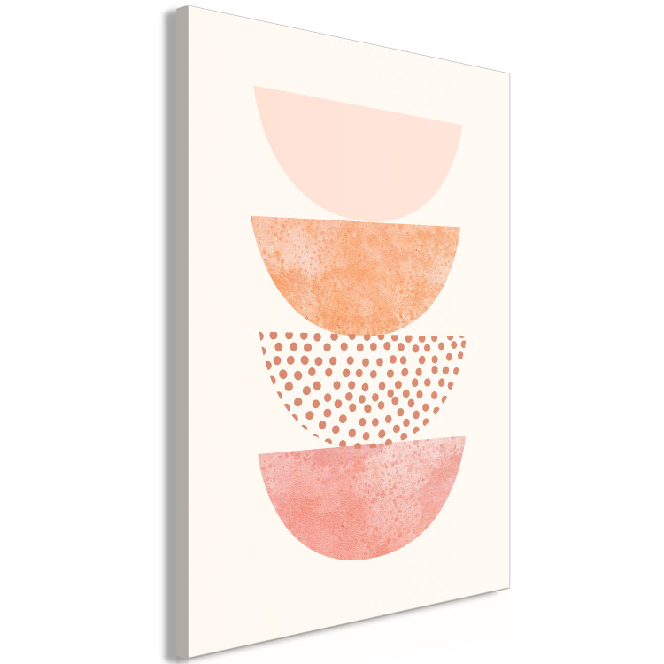 Canvas Print Pastel semi-circles - Abstraction in the style of boho with geometric colorful semi-circles in different patterns on a white background 129730 additionalImage 2