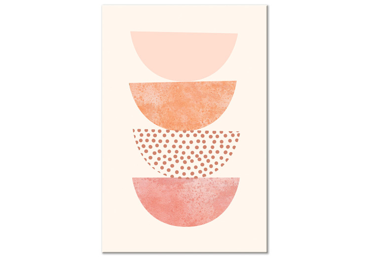 Canvas Print Pastel semi-circles - Abstraction in the style of boho with geometric colorful semi-circles in different patterns on a white background 129730