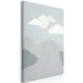 Canvas Print Walk in the mountains - Mountain landscape for children's room with clouds and blue sky in delicate shades of gray, beige and blue 130530 additionalThumb 2