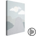 Canvas Print Walk in the mountains - Mountain landscape for children's room with clouds and blue sky in delicate shades of gray, beige and blue 130530 additionalThumb 6