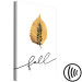 Canvas Art Print Falling leaf - minimalistic, autumn graphic with inscription 131730 additionalThumb 6