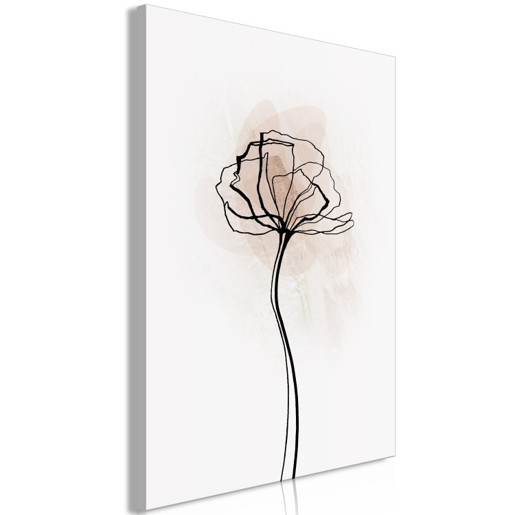 Canvas Art Print Up to the Sun (1-piece) Vertical - lineart of an abstract plant 131930 additionalImage 2