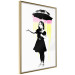 Wall Poster Girl with Umbrella - black and white girl in a colorful rain 132430 additionalThumb 2