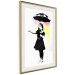 Wall Poster Girl with Umbrella - black and white girl in a colorful rain 132430 additionalThumb 14