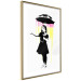 Wall Poster Girl with Umbrella - black and white girl in a colorful rain 132430 additionalThumb 4